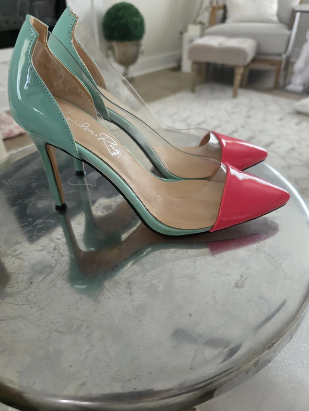 NEW Pointed-Toe Turq, Clear and Hot Pink Heels